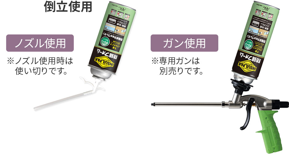 倒立使用 ノズル使用 ガン使用