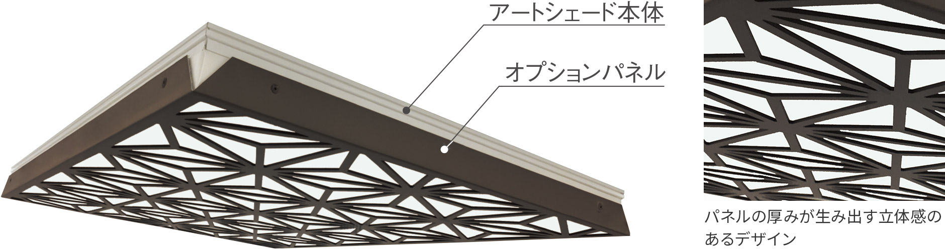 パネルの厚みが生み出す立体感のあるデザイン