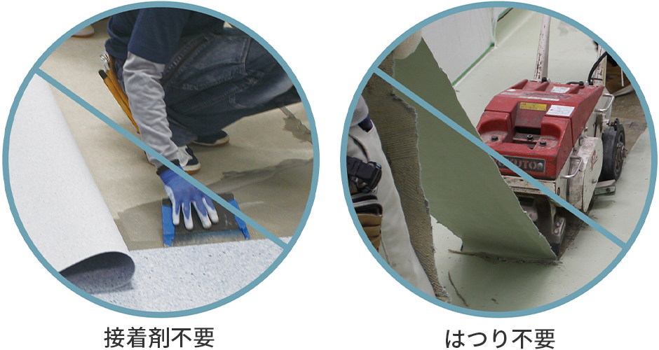 接着剤不要 はつり不要