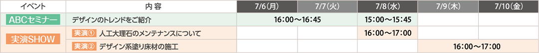 タイムスケジュール