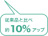 従来品と比べ約10%アップ