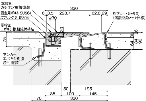 アーキパンション車路シリーズ断面図