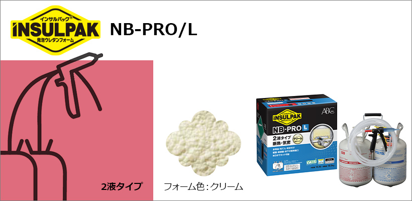 春のコレクション ＡＢＣ 簡易型発泡ウレタンフォーム ２液タイプ インサルパックＮＢ−ＰＲＯ Ｌ ノンフロンボンベタイプ １０．４Ｌ 〔品番:NBL〕  2610279 送料別途見積り,法人 事業所限定,直送