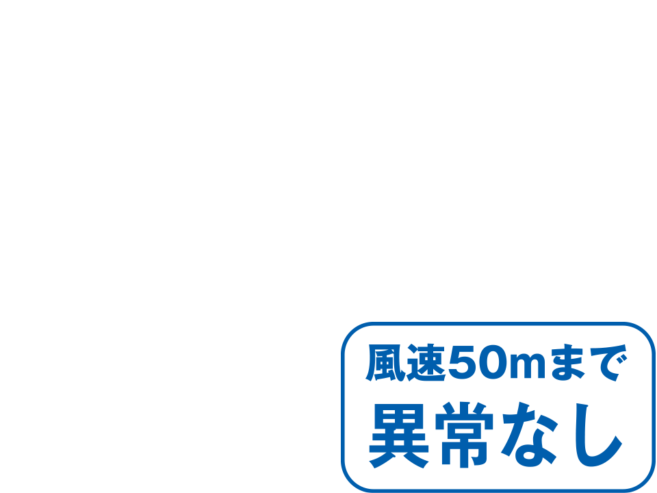 風速50mまで異常なし