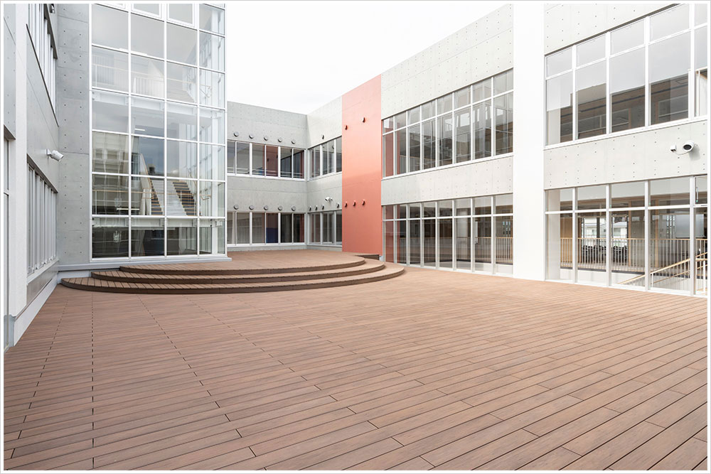 つくば市研究学園小学校・中学校の施工写真