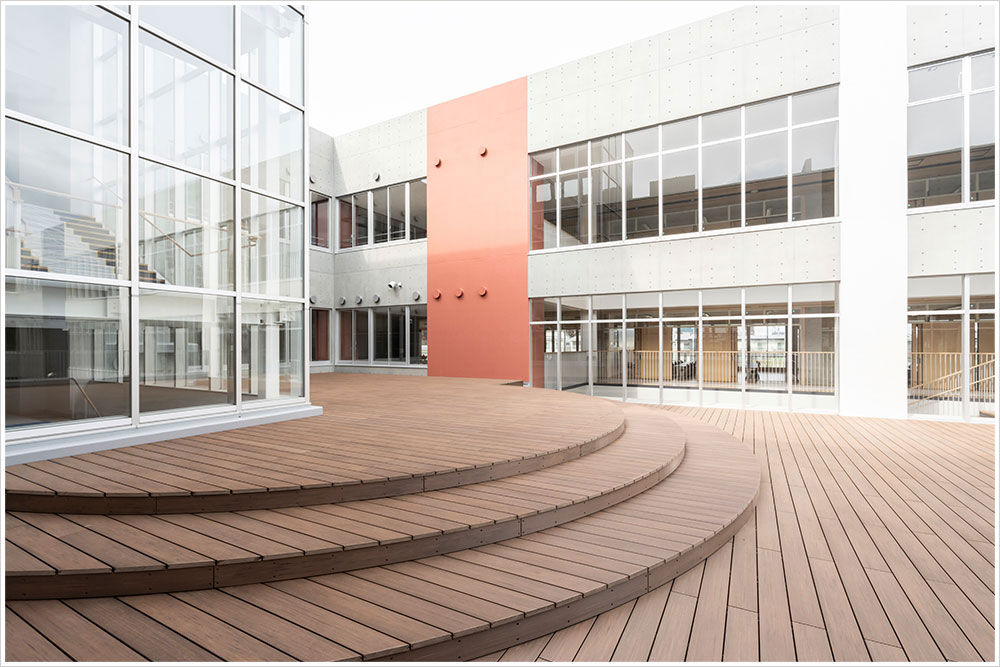 つくば市研究学園小学校・中学校の施工写真