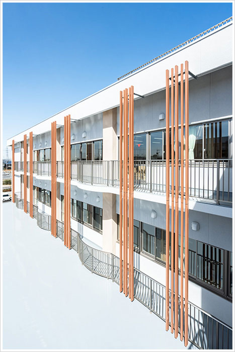 みどりの南小学校・中学校建設工事の施工写真