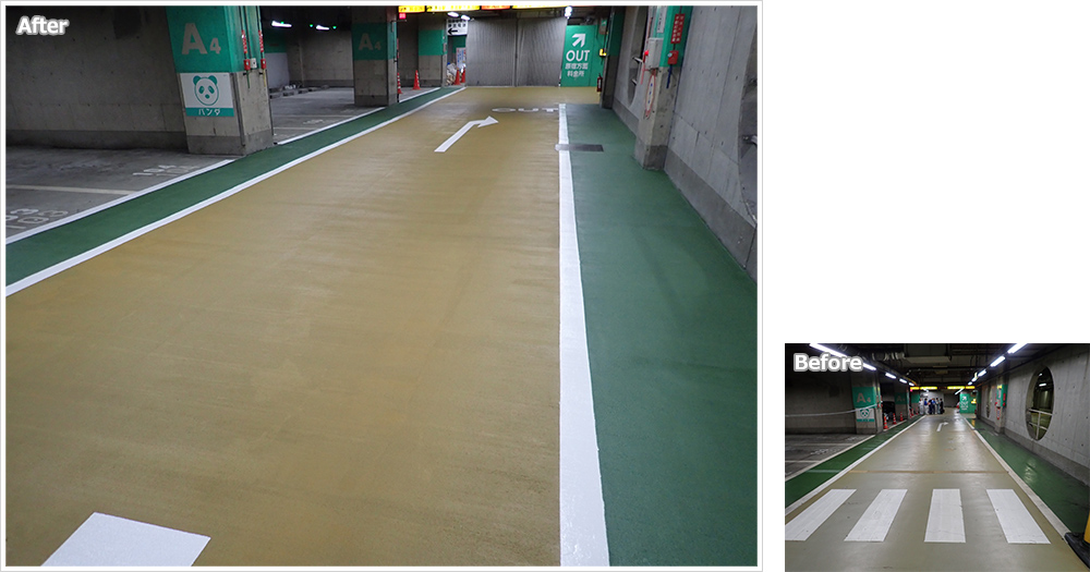 渋谷区役所前駐車場の施工写真